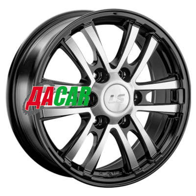 LS 1287 7x17/6x139,7 ET30 D106,1 BKF (конус, Колпак+лого)