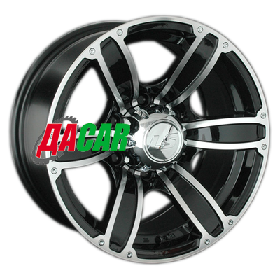 LS 766 8x17/6x139,7 ET10 D107,1 BKF (конус, Колпак+лого)