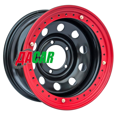 Off-Road Wheels УАЗ 10x15/5x139,7 ET-44 D110 черный с бедлоком (красный) (уценка)