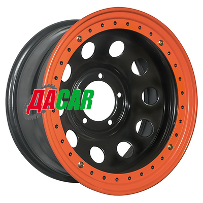 Off-Road Wheels УАЗ 8x17/5x139,7 ET-19 D110 черный с бедлоком (оранжевый)